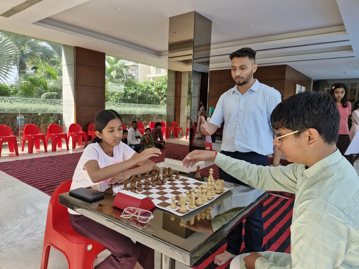 Children playing chess